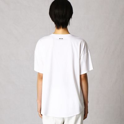 ギャザーリボン　ロゴ刺繍Ｔシャツ（０８２０ＥＴ１１）