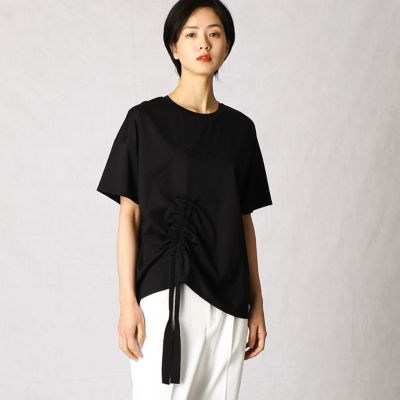 ギャザーリボン　ロゴ刺繍Ｔシャツ（０８２０ＥＴ１１）