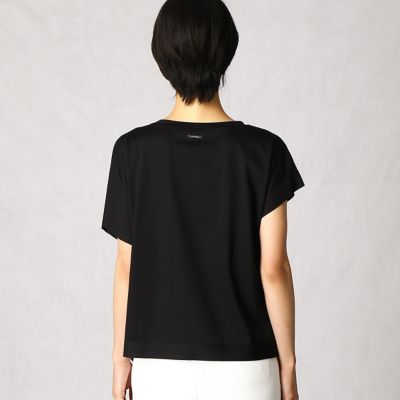 変形タック　ロゴ刺繍Ｔシャツ（０８２０ＥＴ１２）