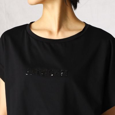 変形タック　ロゴ刺繍Ｔシャツ（０８２０ＥＴ１２）