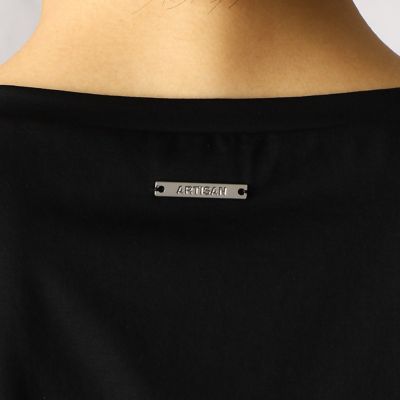 変形タック　ロゴ刺繍Ｔシャツ（０８２０ＥＴ１２）