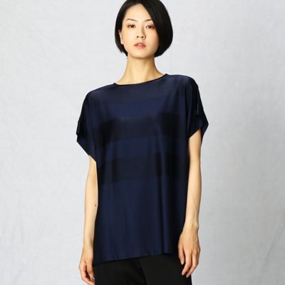 パネルボーダー　オーバーＴシャツ（０８２０ＥＴ２５）