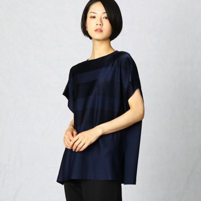 パネルボーダー　オーバーＴシャツ（０８２０ＥＴ２５）