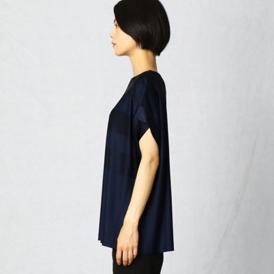 パネルボーダー　オーバーＴシャツ（０８２０ＥＴ２５）
