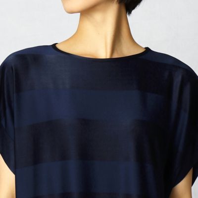 パネルボーダー　オーバーＴシャツ（０８２０ＥＴ２５）