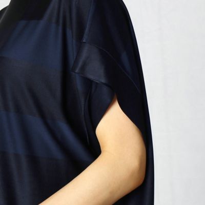 パネルボーダー　オーバーＴシャツ（０８２０ＥＴ２５）