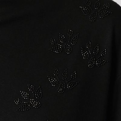 ガラスビーズ刺繍　ハイネックプルオーバー（０８２０ＥＷ１８）