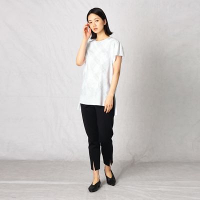 格子柄箔プリント　オーバーＴシャツ（０８２０ＥＹ１６）