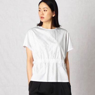 ＜ARTISAN (Women)＞格子柄箔プリント　ウエストギャザーＴシャツ（０８２０ＥＹ１７）