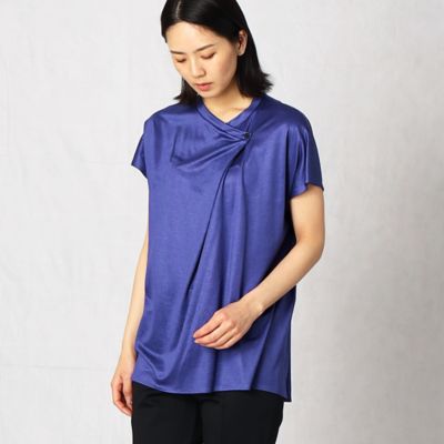 ＜ARTISAN (Women)＞レーヨンシルク　ネックタックＴシャツ（０８２０ＥＹ１８）