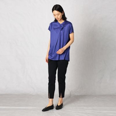 レーヨンシルク　ネックタックＴシャツ（０８２０ＥＹ１８）