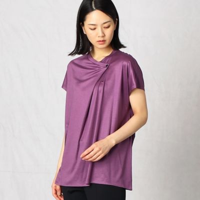レーヨンシルク　ネックタックＴシャツ（０８２０ＥＹ１８）