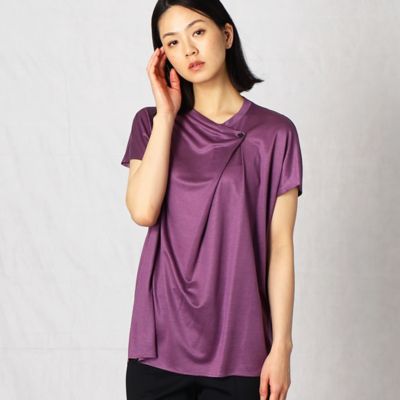 レーヨンシルク　ネックタックＴシャツ（０８２０ＥＹ１８）