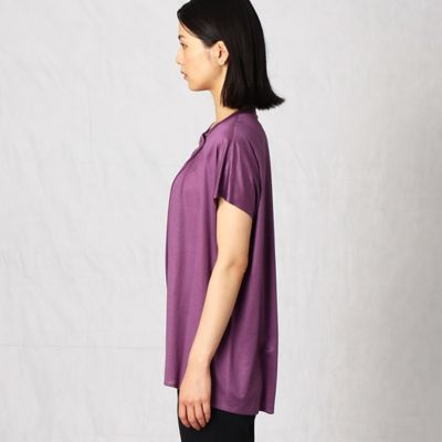 レーヨンシルク　ネックタックＴシャツ（０８２０ＥＹ１８）