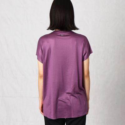 レーヨンシルク　ネックタックＴシャツ（０８２０ＥＹ１８）