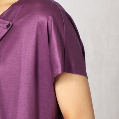 レーヨンシルク　ネックタックＴシャツ（０８２０ＥＹ１８）