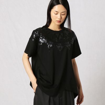 ノルディック柄スパンコール刺繍チュニックＴシャツ（０８２０ＥＹ２７）