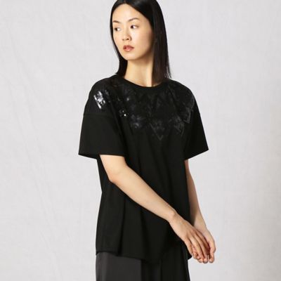ノルディック柄スパンコール刺繍チュニックＴシャツ（０８２０ＥＹ２７）