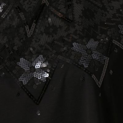 ノルディック柄スパンコール刺繍チュニックＴシャツ（０８２０ＥＹ２７）
