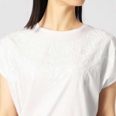 ノルディック柄スパンコール刺繍Ｔシャツ（０８２０ＥＹ２８）