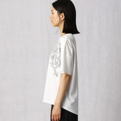 フラワーレース　プリントＴシャツ（０８２０ＥＹ３６）