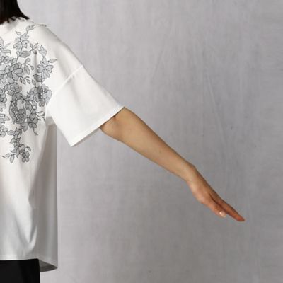 フラワーレース　プリントＴシャツ（０８２０ＥＹ３６）