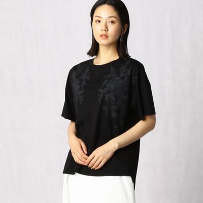フラワーレース　プリントＴシャツ（０８２０ＥＹ３６）