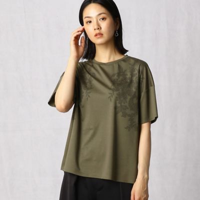 フラワーレース　プリントＴシャツ（０８２０ＥＹ３６）