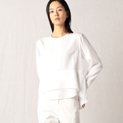 ＜ARTISAN (Women)＞フロントプリーツ　ペプラムブラウス（０８２１ＢＣ０２）
