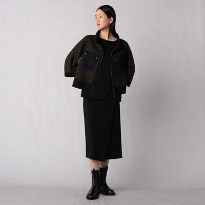 巻きスカート風　ストレッチポンチペンシルスカート（０８２２ＦＡ０２）