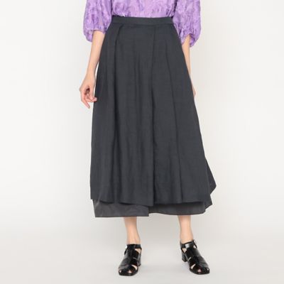 ＜ARTISAN (Women)＞異素材レイヤード　タックフレアスカート（０８２２ＦＧ０８）