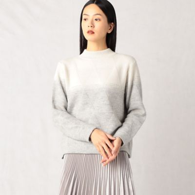 ＜ARTISAN (Women)＞アーガイル柄　グラデーションニットプルオーバー（０８２３ＩＢ０２）