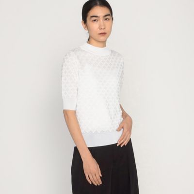 ＜ARTISAN (Women)＞【アンサンブル対応】七宝文様ジャカード　ニットプルオーバー（０８２３ＩＧ０２）