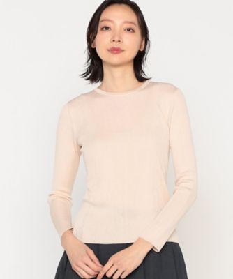 【アンサンブル対応】ウォッシャブルシルク　細リブプルオーバー（０８２３ＩＧ０６）