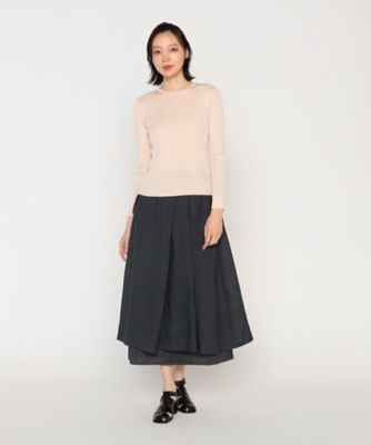 【アンサンブル対応】ウォッシャブルシルク　細リブプルオーバー（０８２３ＩＧ０６）