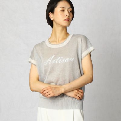 ＜ARTISAN (Women)＞スパンコールロゴ　ニットプルオーバー（０８２３ＩＵ０１）