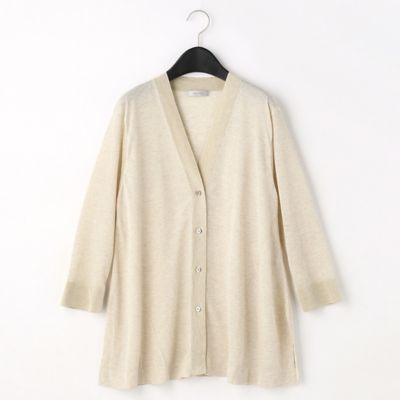 ＜ARTISAN (Women)＞【アンサンブル対応】シアーニット　ＡラインＶネックニットカーディガン（０８２３ＩＹ０９）