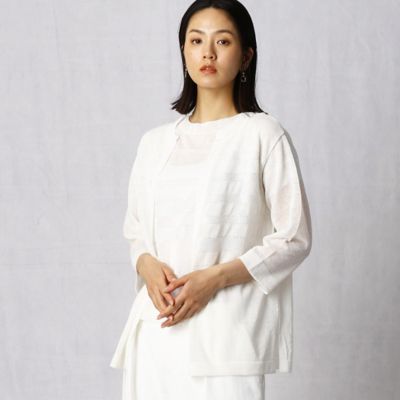 ＜ARTISAN (Women)＞スパンコール　ボーダーニットカーディガン（０８２３ＩＹ１７）