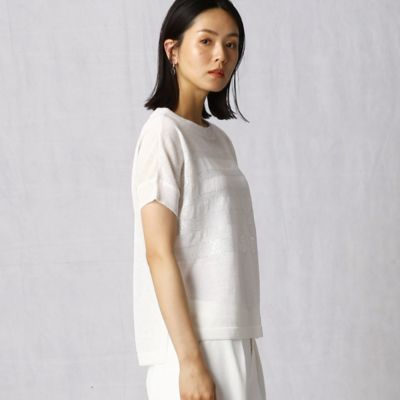 ＜ARTISAN (Women)＞スパンコール　ボーダーニットプルオーバー（０８２３ＩＹ１８）
