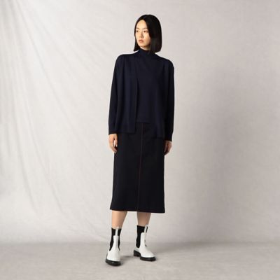 ファインメリノウール ハイネックオーバーサイズニット 20AW ＋サイズ 〕 【アンサンブル対応】スーパーファインメリノウール