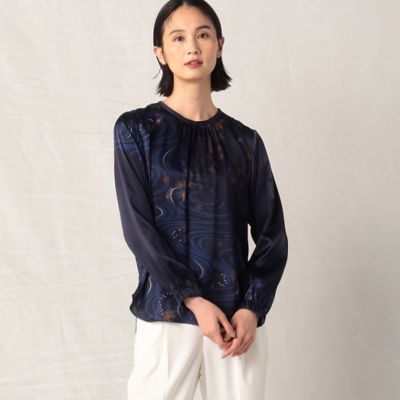 EPOCA DI BASE】 シルクサテンブラウス 《WEB＆一