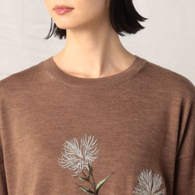 撫子刺繍　ニットチュニック（０８９７ＩＡ０７）