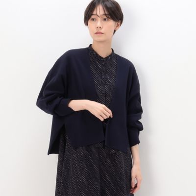 ＜三越伊勢丹/公式＞【SALE】COMME CA (Women)/コムサ ハイブリッドストレッチヤーン ボリュームスリーブカーディガン ネービーブルー トップス【三越伊勢丹/公式】