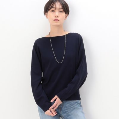 ハイブリッドストレッチヤーン ボートネックプルオーバー