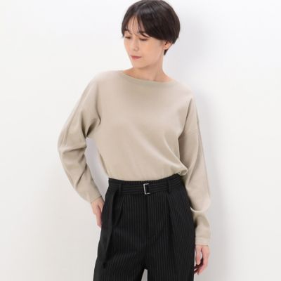 ハイブリッドストレッチヤーン ボートネックプルオーバー