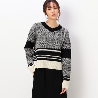 ＜COMME CA (Women)＞ジャカード編み　ショート丈プルオーバー（１００６ＩＡ１０）