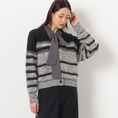 ＜COMME CA (Women)＞ミックスボーダー　カーディガン（１００６ＩＥ０５）