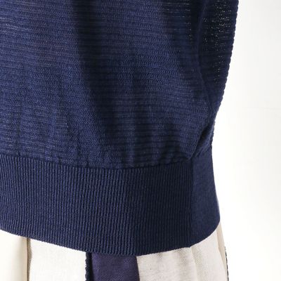 【前後２ＷＡＹ】コットンリネンニット　ボートネックプルオーバー（１００６ＩＴ０９）