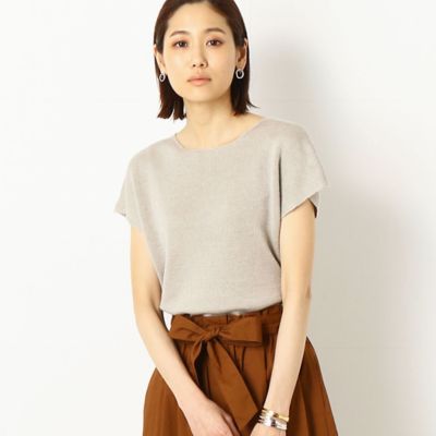 ＜COMME CA (Women)＞カラーリネンニット　フレンチスリーブ（１００６ＩＹ０９）