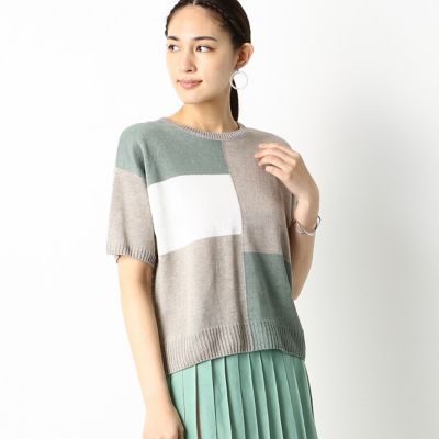 カラーブロック　リネンプルオーバー（１０２０ＩＴ１１）
